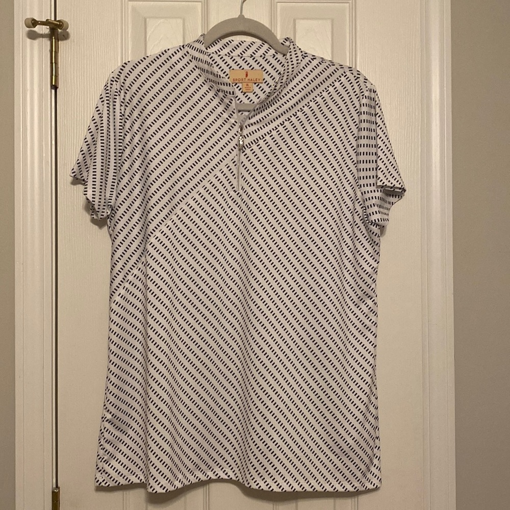 Sport Haley Golf Top Performance Wear Size XL Black and White